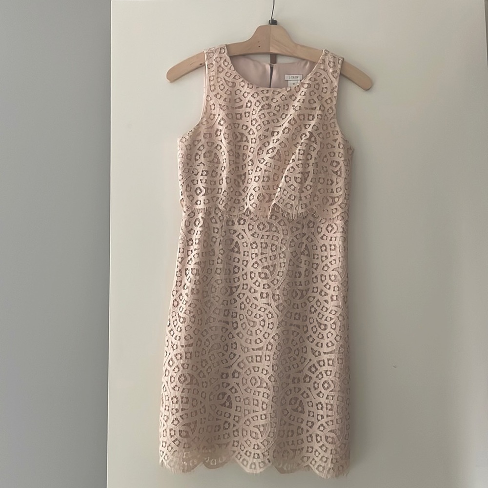 J.Crew Eyelet Scalloped Dress - Peach